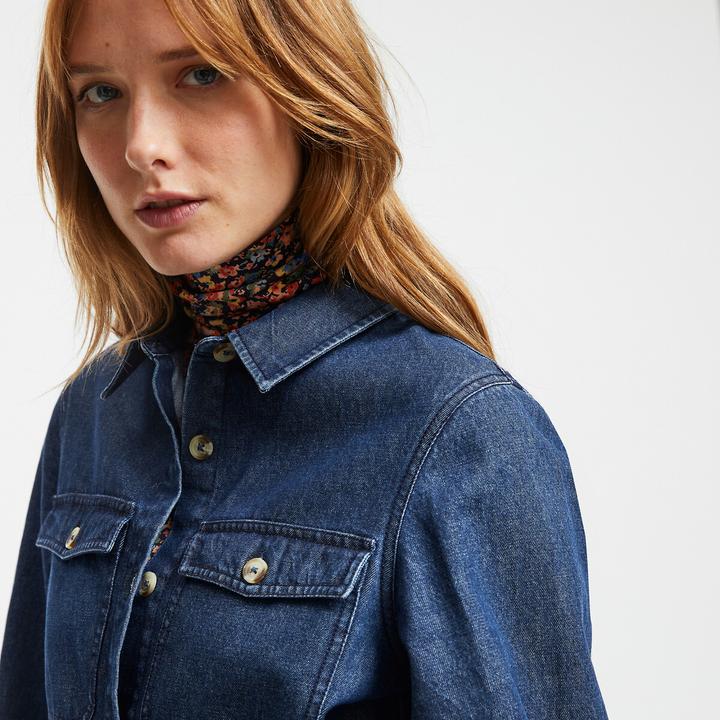 Produktbild La Redoute Collections Langärmeliges Jeanskleid mit Knopfleiste (36)