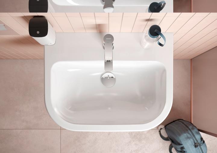 Produktbild Duravit D-Code Waschtisch, mit Hahnloch, mit Überlauf, 600x460x165mm, Weiss Hochglanz (460 mm, 600 mm)
