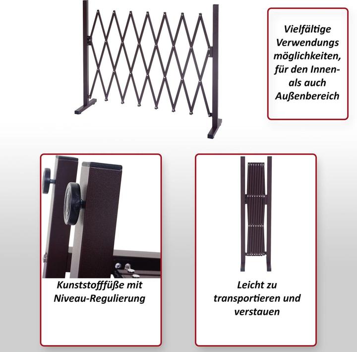 Actual product image Swisshandel24 Barrier grille, scissor-type trellis, telescopic animal protection grille, aluminium brown - height (31 cm)