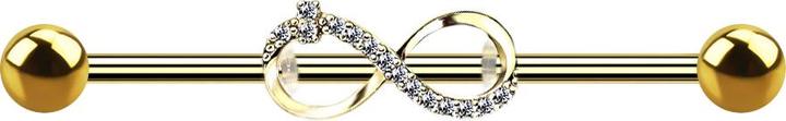 Actual product image Star Piercing Barbell 14k vergoldet mit Unendlich (Surgical steel 316L, Brass)