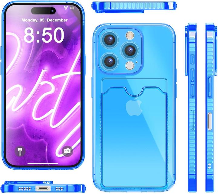 Actual product image Nalia Clear transparent neon silicone cover card holder (Apple iPhone 16 Pro Max)
