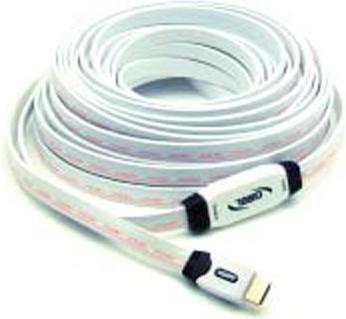 Produktbild G&BL HDMI High Speed Kabel mit Ethernet - Flachkabel 25,0m, weiss (25 m, HDMI)