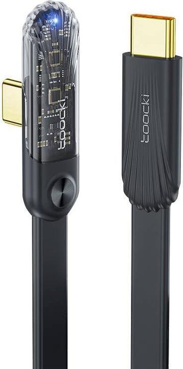 Actual product image Toocki Elbow Charging Cable C-C, 1m, 100W (Black) (1 m, USB 2.0)