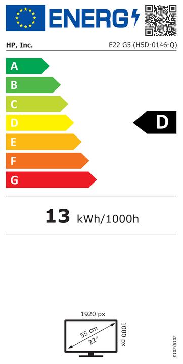 Energy Label HP E22 G5 (1920 x 1080 pixels, 21.50")