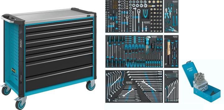 Produktbild HAZET Werkstattwagen Assistent 179NXXL-7/340 ∙ Schubladen, flach: 5 x 81 x 870 x 398 mm ∙ Schublade… (340 x)