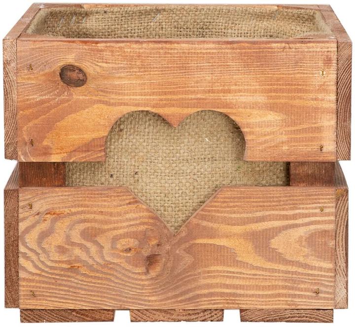Produktbild Holz Zollhaus Aufbewahrungskiste mit Herzausschnitt, Braun 30 x 30 cm (30 x 30 x 30 cm, 21.60 l)