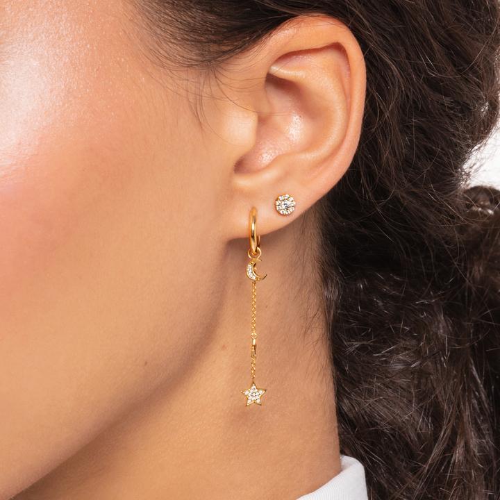 Produktbild Thomas Sabo Einzel Creole mit Mond Anhänger Gold (Silber 925)