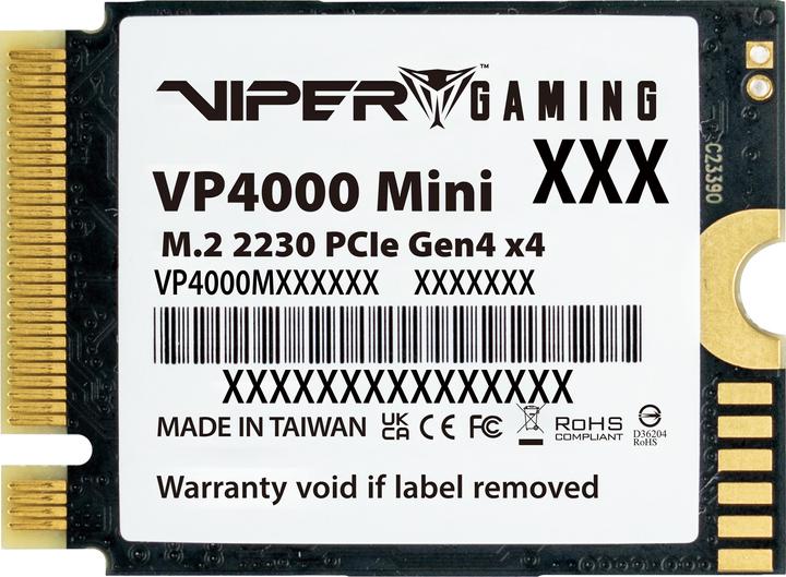 Produktbild Patriot SSD 1TB M.2 Viper Mini VP4000 Gen4 x4 5000/3500 (1000 GB, M.2 2230)