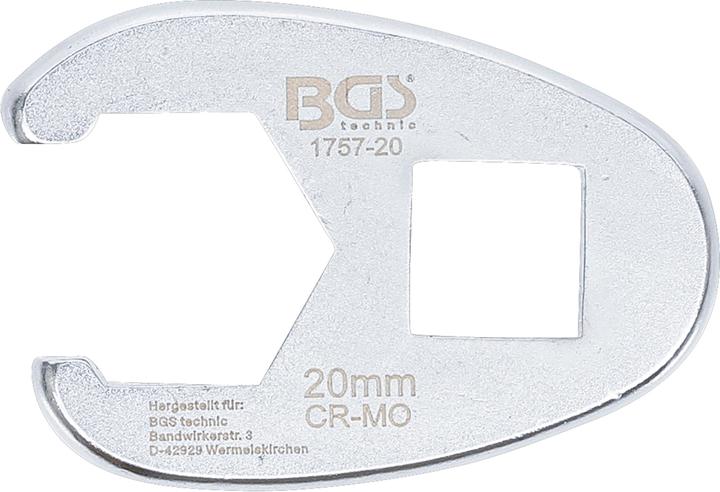 Produktbild BGS Hahnenfussschlüssel | Antrieb Innenvierkant 12,5 mm (1/2") | SW 20 mm (20 mm)