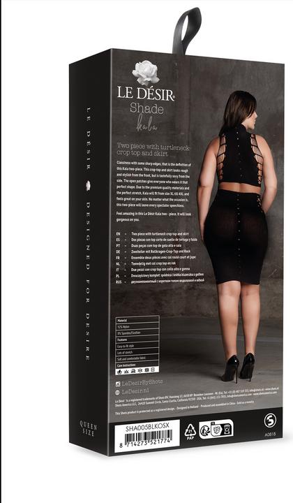 Productafbeelding Le Désir Kala XXXVII - Two Piece met coltrui, croptop en rok - Plus Size (Eén maat voor iedereen)