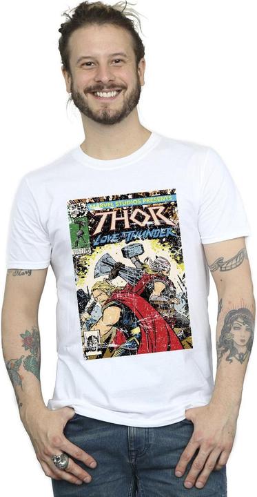 Image du produit - T-shirt THOR LOVE AND THUNDER VINTAGE POSTER - Homme (XL)