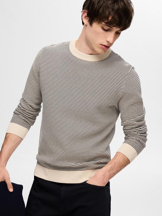 Actual product image Selected Homme Striped round neck knitted jumper (XXL)