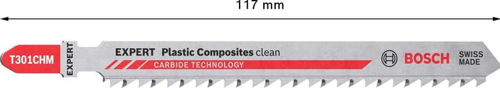 Actual product image Bosch Professional Zubehör Expert 'Plastic Composites Clean' T 301 CHM Jigsaw blade, 3 pieces