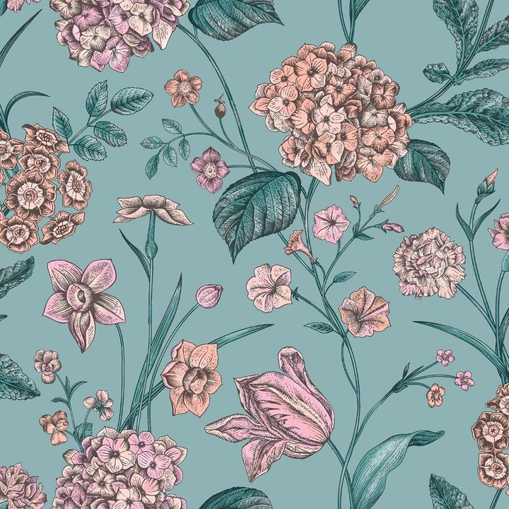 Rasch Amelie Hydrangea Wallpaper
