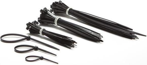 Actual product image Velleman NYLON CABLE BINDER SET - BLACK (75 pcs.) (75 pcs.)