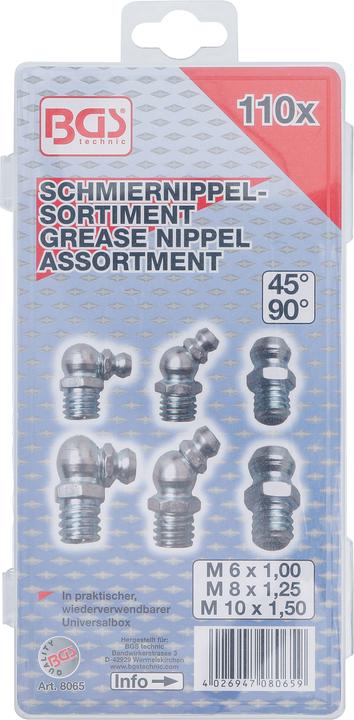 Produktbild BGS Schmiernippel-Sortiment | 110-tlg.