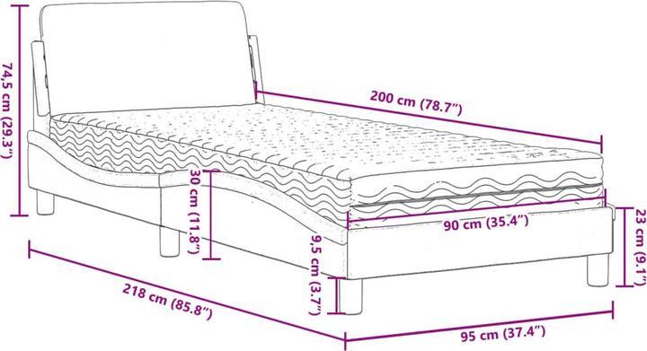 Image du produit VidaXL Khloe (90 x 200 cm)