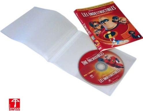 Actual product image Herba-Plastic Double cover for DVD: 378 x 143 mm with 3 insert pockets Set of 50 units