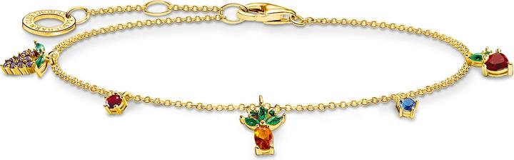 Thomas Sabo Bunte Früchte Armband (19 cm, 925 Sterlingsilber, 750 Gelbgold Vergoldung)