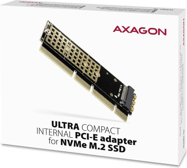 Productafbeelding Axagon PCEM2-1U PCI-E 3.0 16x - M.2 SSD NVMe, tot 80mm SSD, laag profiel 1U