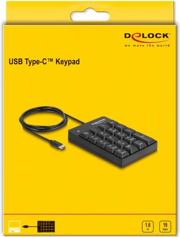 Actual product image Delock USB Type-C number pad 19 keys black (DE, Cable)