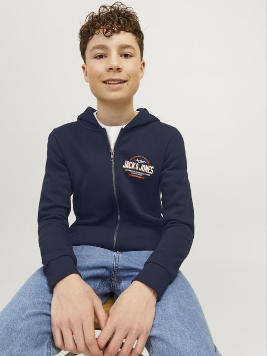 Actual product image Jack & Jones JJELOGO SWT ZIP HOOD 2COL 24/25 NOOS MNI (122)