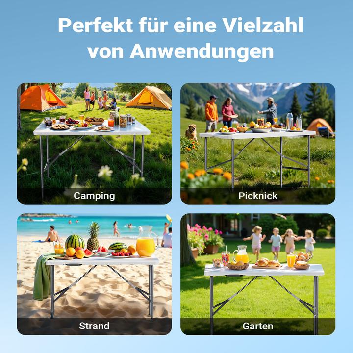Produktbild Wiltec Campingtisch klappbar Klapptisch Partytisch Buffettisch Tisch Gartentisch