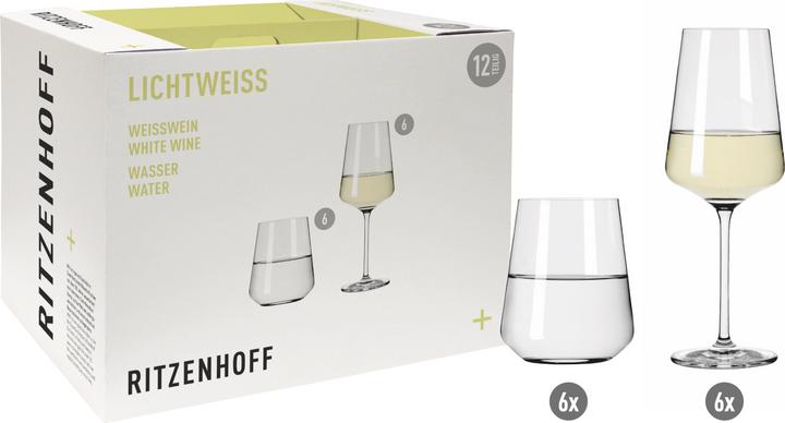 Actual product image Ritzenhoff Set of 12 LICHTWEISS JULIE 6 x white wine glass 6 x water glass (40 cl, 1 Glasses, White wine glasses)