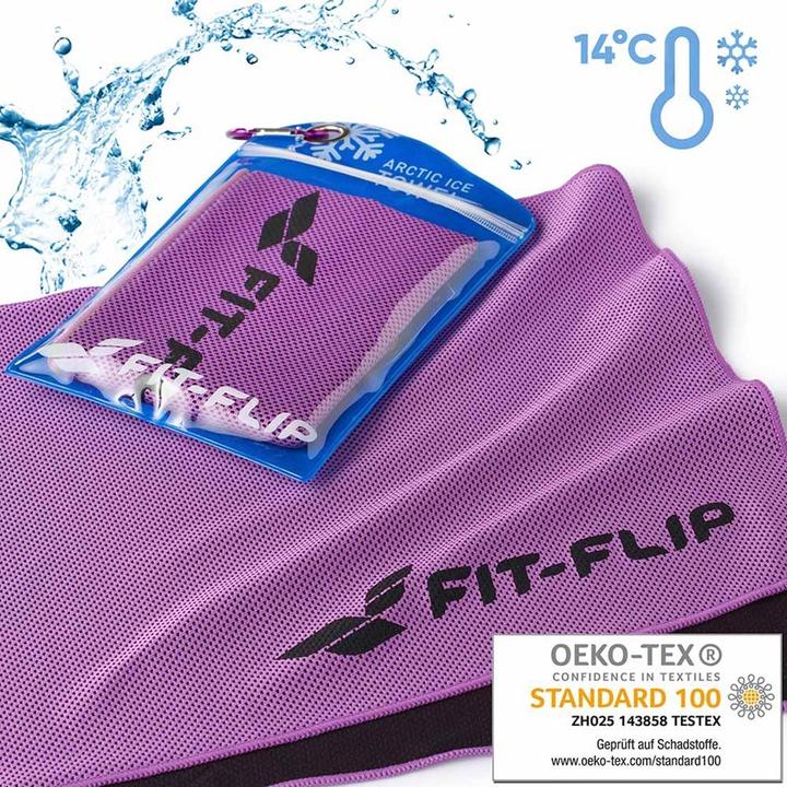 Actual product image Fit-Flip Airflip Towel Kühlhandtuch Mikrofaser mit Tasche 100x30cm (100 x 30 cm)