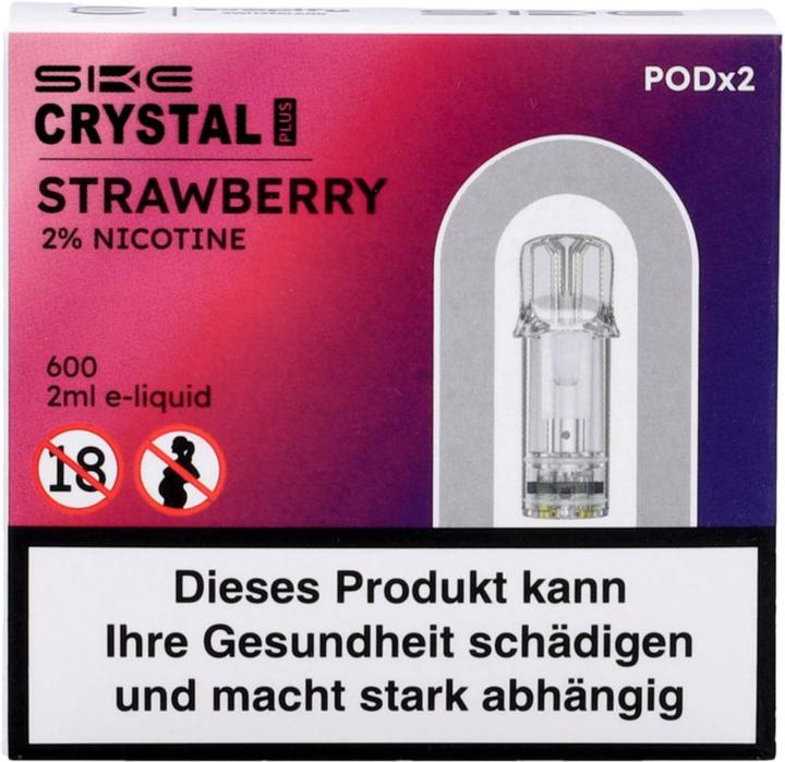 Actual product image SKE Crystal Plus Strawberry Burst - E-Pod refill - 2 pcs. à 2 ml (Strawberry)