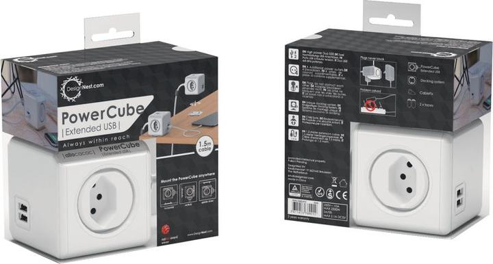 Produktbild Allocacoc PowerCube Extended S+ (4 x, Typ 13, USB-A, 1.50 m)