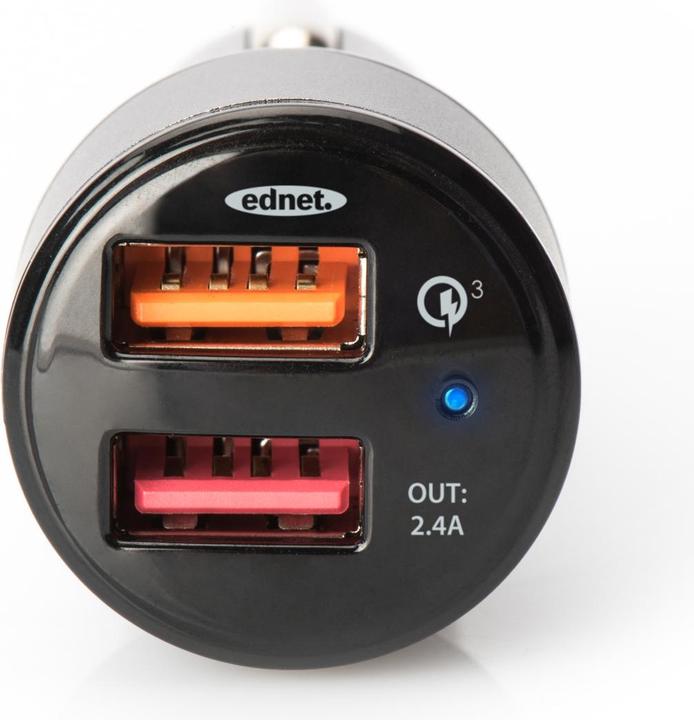 Produktbild ednet USB-Autoladegerät Quick Charge 3.0, 2 Anschlüsse