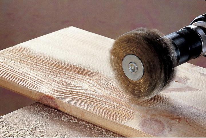 Immagine prodotto wolfcraft Spazzola per texture di legno, Ø 80 mm