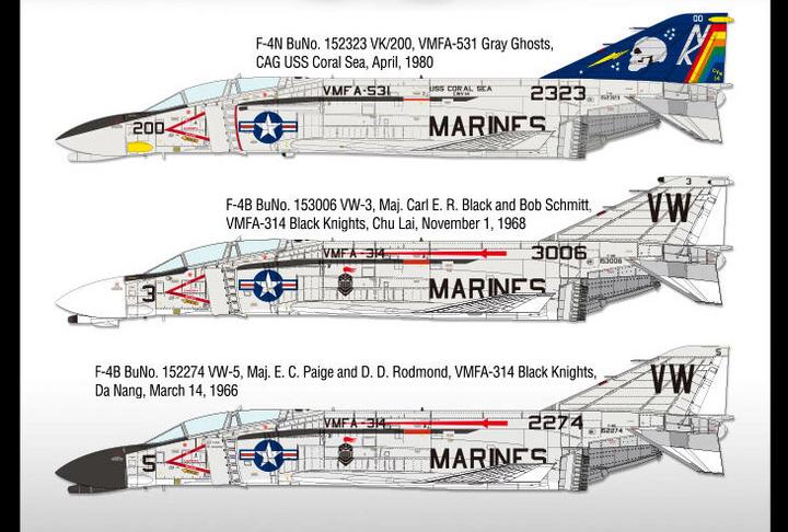 Actual product image Academy 1/48 USMC F-4B/N VMFA-531 "Gray Ghosts"