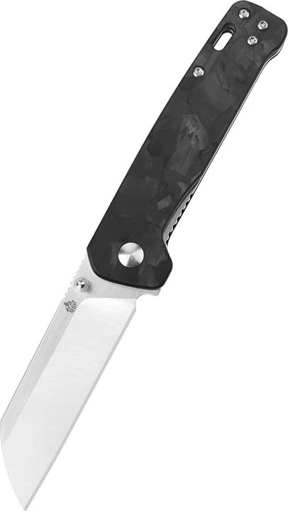 Actual product image QSP Knives Penguin D2 Satin G10 with carbon inlay (7.80 cm)