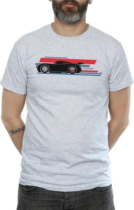 Actual product image Disney Mens Cars Jackson Storm Stripes T-Shirt (XL)