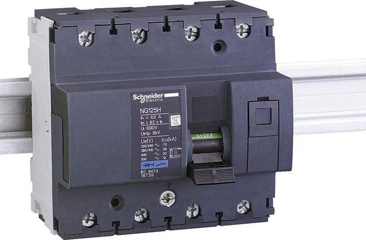 Image du produit Schneider Electric Disjoncteur NG125H, 4 pôles, 10A, 18732