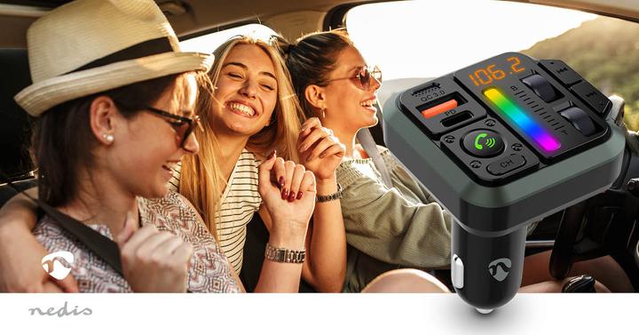 Immagine prodotto Nedis Trasmettitore FM per auto - Fisso - Vivavoce - 1" - Schermo ambrato - Bluetooth - PD 18 W/PD 2