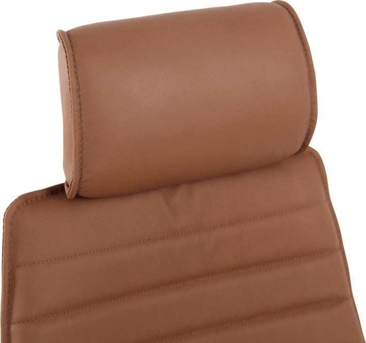 Image du produit CLP Chaise de bureau Rako cuir véritable marron clair