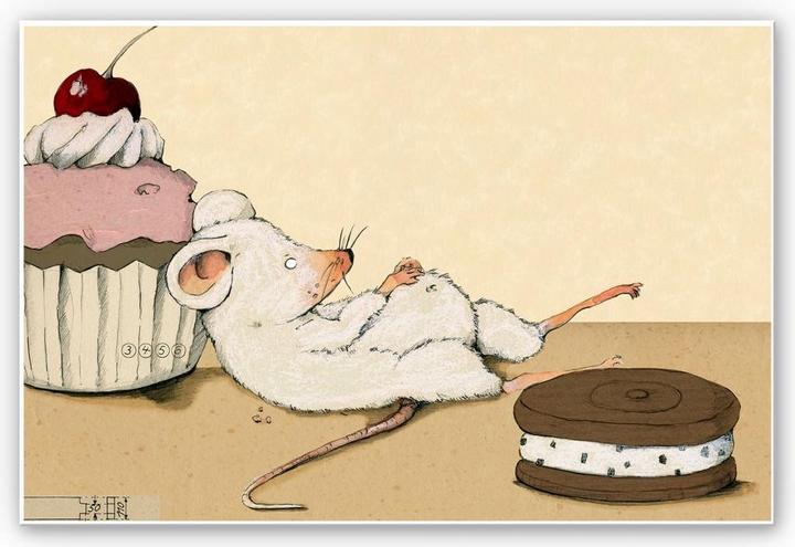 Produktbild Trenddeko Loske - Maus mit Muffin (45 x 30 cm)