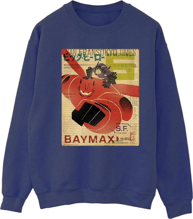 Immagine prodotto Disney Big Hero 6 Baymax Flying Baymax Newspaper Felpa Donna (XXL)