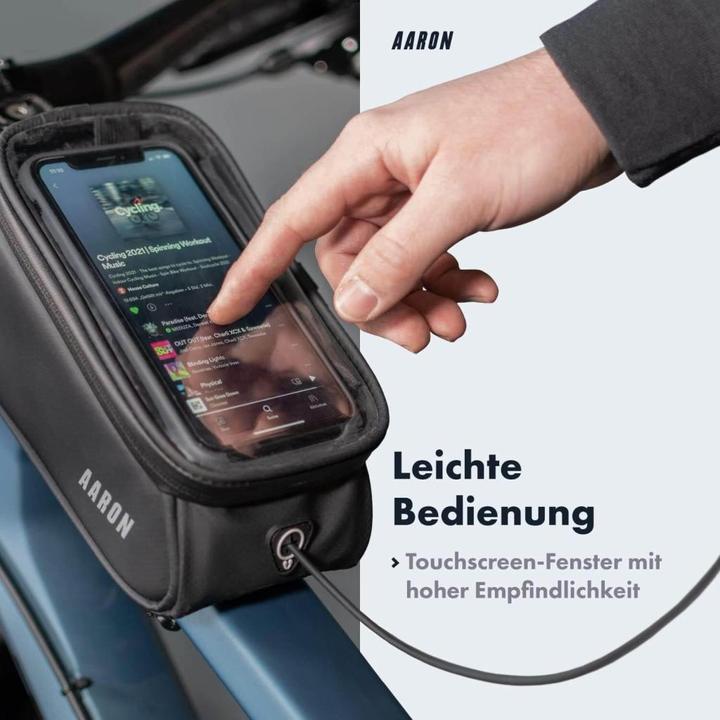 Produktbild Aaron Rahmentasche Fahrrad, Handytasche wasserdicht, Handyhalterung für den Rahmen (Rahmentasche)