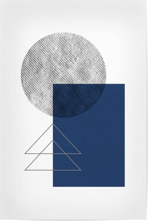 artboxONE Blue navy geometric (20 x 30 cm)