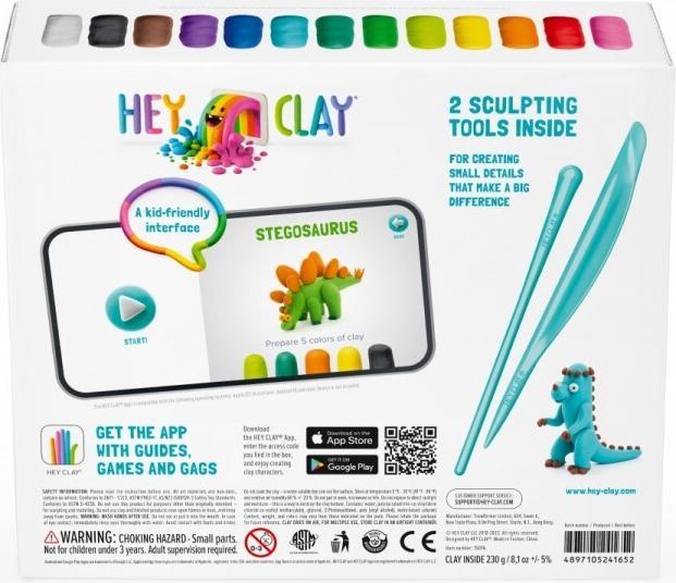 Actual product image Hey Clay dinosaur set 15-pack 15 tins 15016CEE15