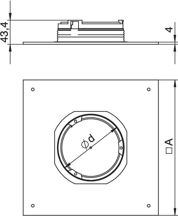Actual product image OBO Bettermann OBO DUG250-3RM2 Mounting lid 250-2/3 for GESRM2 282x282x4