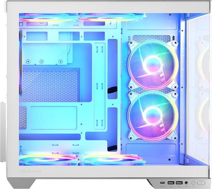 Produktbild Modecom Obudowa Volcano Panorama Apex ARGB 7F biała (AT-PANORAMA-7F-ARGB-20-000000-0002) (mATX, ITX, ATX)