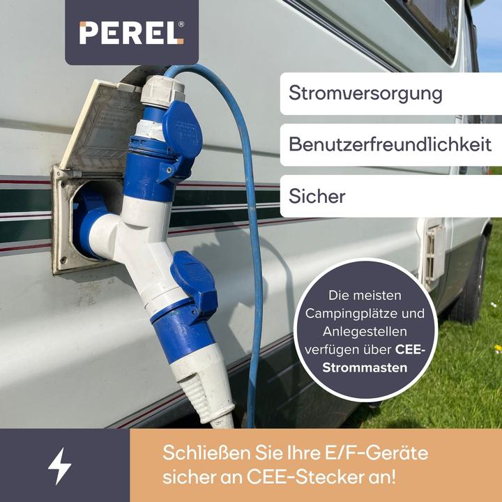 Image du produit Perel CABLE - SCHUKO-STECKER VERS CEE-KUPLUNG - 3 m (3 m)
