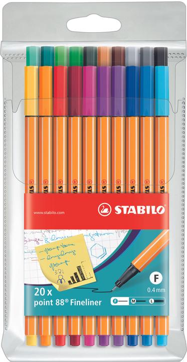 Produktbild STABILO point 88 Fineliner (Mehrfarbig, 20 x)