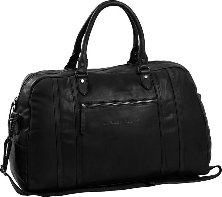 The Vegan Cow Chesterfield Brand Leren Weekendtas Zwart Kiel (37 l)