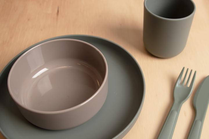 Actual product image dantoy Tiny Organic Plate grey/green 2pcs